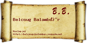 Belcsug Balambér névjegykártya
